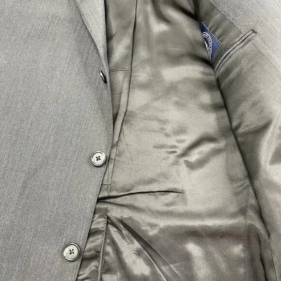 J Press Parker Sport Coat Blazer Jacket Wool Distressed Herringbone Size 42L